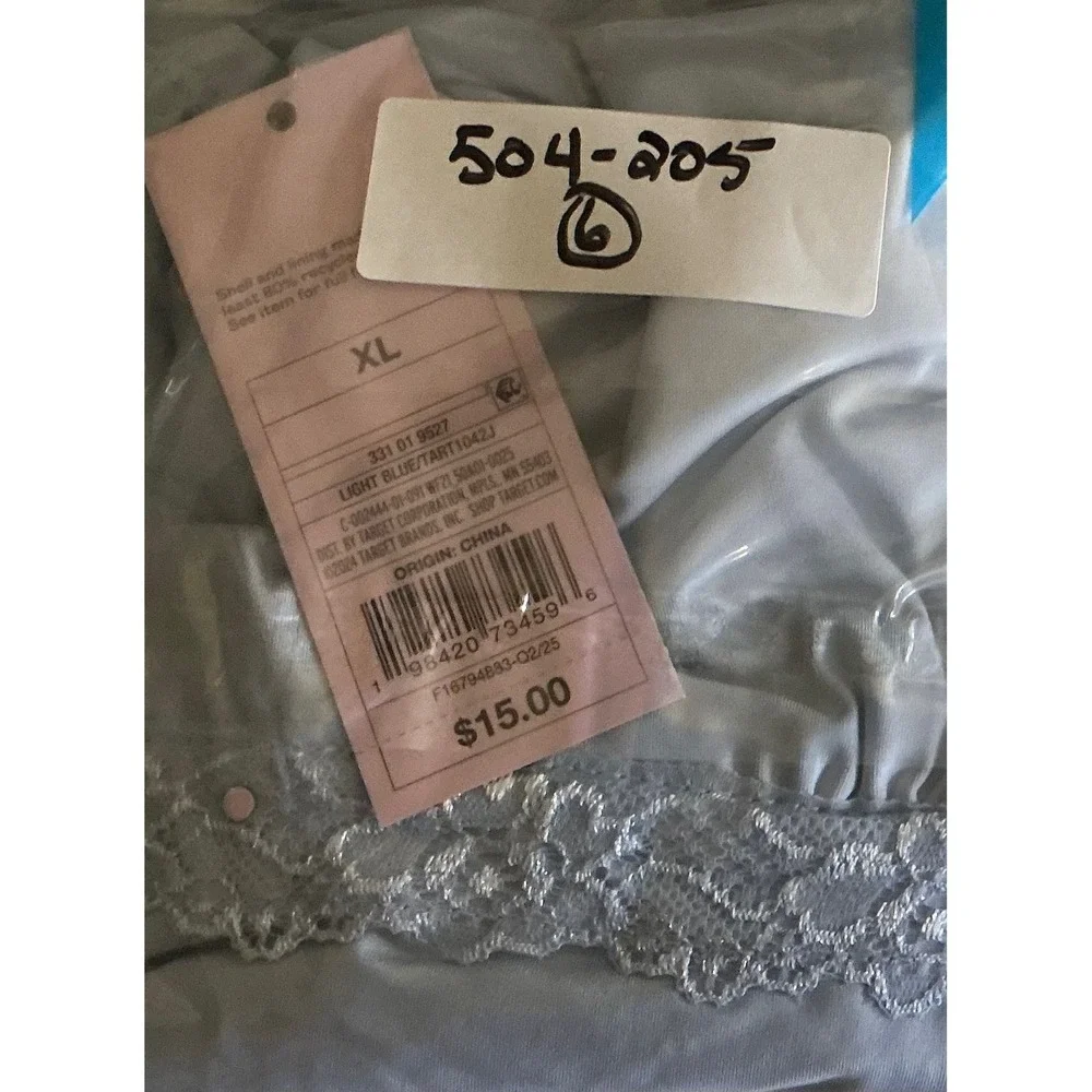 Wild Fable Womens XL Satin Cami Top Blue Lace Trim Y2K Spaghetti Strap NWT‎